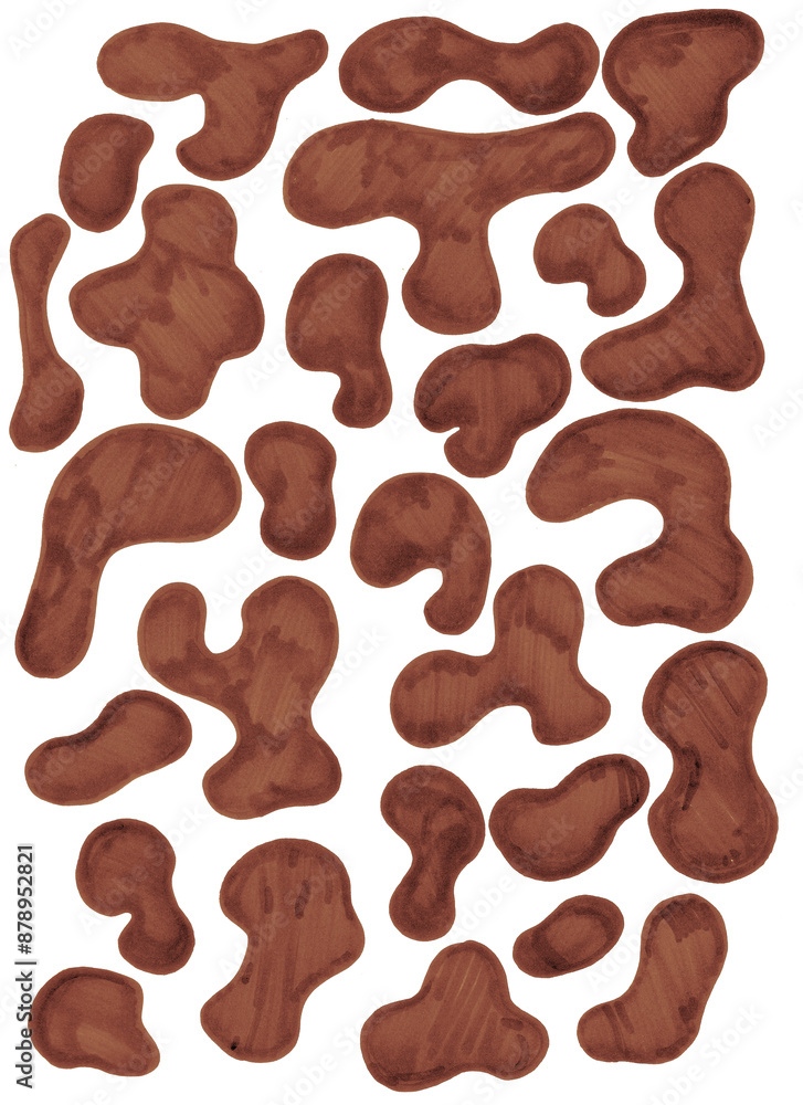 Sticker Tabby pattern painted in brown
sign pen.