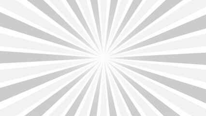 Grey and white sunburst background. Star burst background. Sunburst backdrop with grey rays