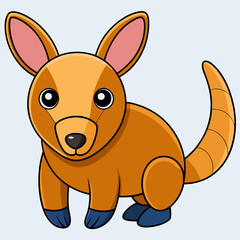 Aardvark  colorful vector art  style with white background