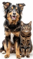 A photo of a dog and a cat together