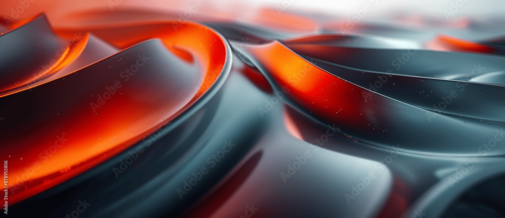 Poster high resolution futuristic 3d abstract background with metallic effect and curved lines
