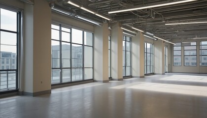 Empty, modern industrial room