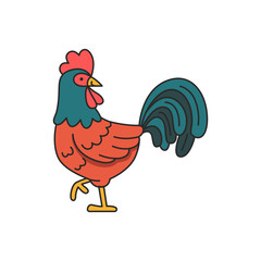 cute rooster illustration