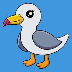 albatross bird animal character cartoon illustration

