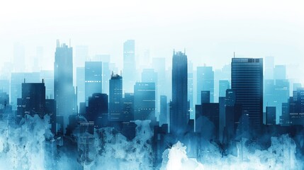 Cityscape with Blue Hues