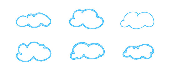 
It is a cloud line drawing drawn with a sky blue watercolor.