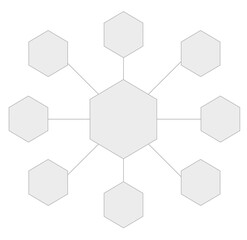 This is a brainstorming banner made with hexagons.