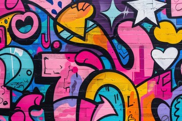 Obraz premium Abstract Graffiti on Brick Wall