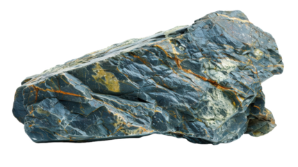 Rugged Dark Green Rock with Natural Orange Veins