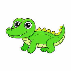 Alligator  colorful vector, and illustration  white background 