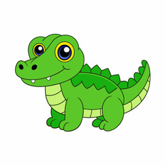 Alligator  colorful vector, and illustration  white background 