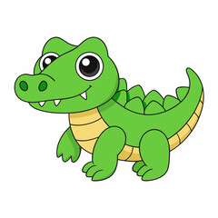 Alligator  colorful vector, and illustration  white background 
