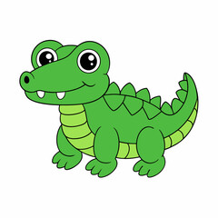Alligator  colorful vector, and illustration  white background 