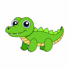 Alligator  colorful vector, and illustration  white background 