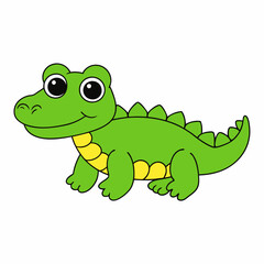 Alligator  colorful vector, and illustration  white background 
