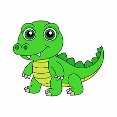 Alligator  colorful vector, and illustration  white background 