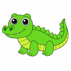 Alligator  colorful vector, and illustration  white background 