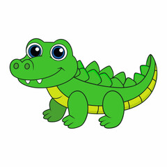 Alligator  colorful vector, and illustration  white background 
