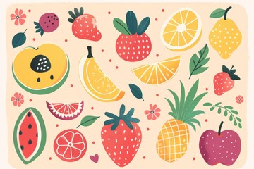 fruit vector for social media posts