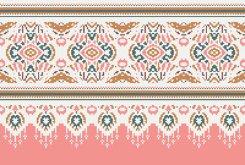 Traditional Seamless Ethnic Pattern background design in aztec, tribal, fabric, native style illustration vector