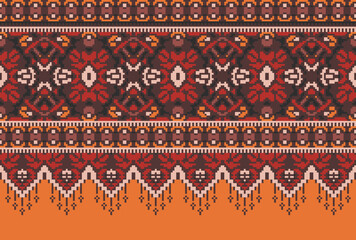 Traditional Seamless Ethnic Pattern background design in aztec, tribal, fabric, native style illustration vector