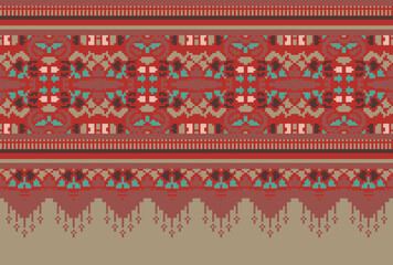 Traditional Seamless Ethnic Pattern background design in aztec, tribal, fabric, native style illustration vector