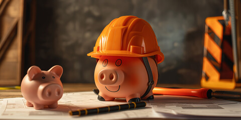 Fototapeta premium Building Savings: Financial Planning for Construction Projects,
