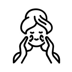 Vector black line icon for Soothe skin