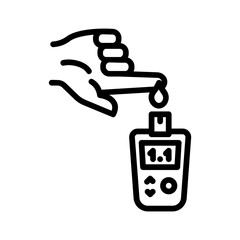 Vector black line icon for Blood sugar level
