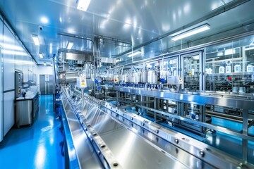 Obraz premium Automated Production Line in a Modern Factory