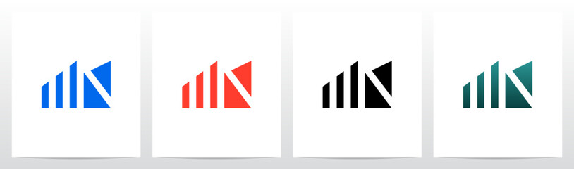 Perspective Pillars Block Behind Letter Initial Logo Design N