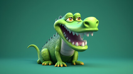 Fototapeta premium Alligator 3d cartoon style