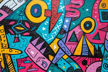 Obraz premium Abstract Urban Art with Vibrant Colors
