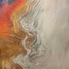 Fototapeta premium Abstract Painting with Golden and Gray Swirls