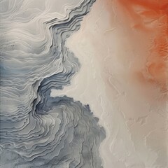 Abstract Landscape in Grey and Orange Tones
