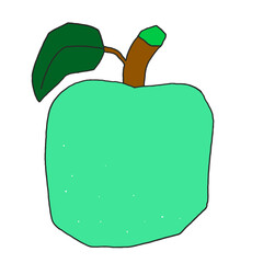 fresh green organic apple vector