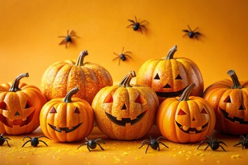 halloween pumpkin with pumpkins