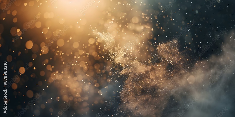 Poster closeup view of dust particles in the air emphasizing the need for quality control. concept quality 