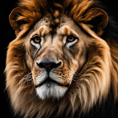 Naklejka premium portrait of a lion, Generative AI