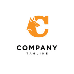 Letter C Wolf Logo Icon Vector Template