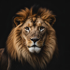 Fototapeta premium portrait of a lion, Generative AI