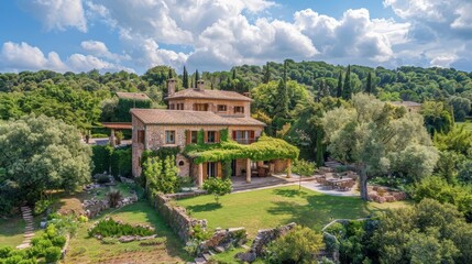 Obraz premium A picturesque property on the outskirts of the city, with plenty of land and privacy