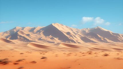 Fototapeta premium Expansive Desert Landscape with Rolling Sand Dunes.