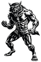 Fototapeta premium werewolf mythical creature vector illustration