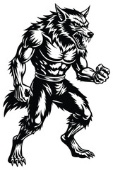 Obraz premium werewolf mythical creature vector illustration