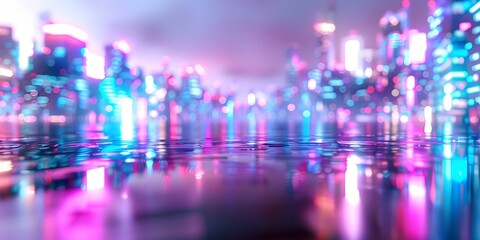 Abstract cyberpunk cityscape with vibrant neon lights futuristic urban landscape at night. Concept Neon Lights, Futuristic Cityscape, Cyberpunk Aesthetic, Night Photography
