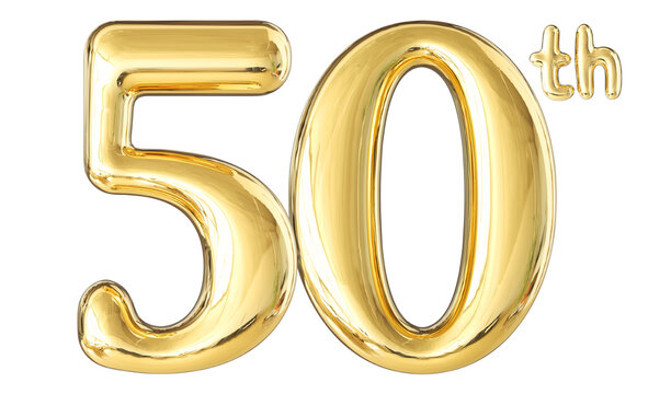 50th Anniversary Gold Number 3D