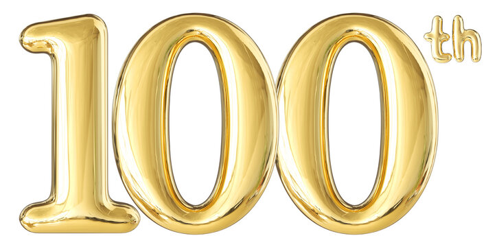 100th Anniversary Gold Number 3D