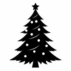 tree, christmas,,Christmas tree black single vector 