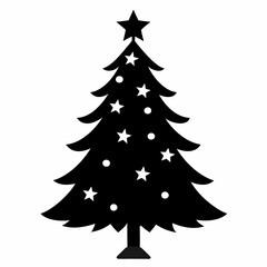 tree, christmas,,Christmas tree black single vector 